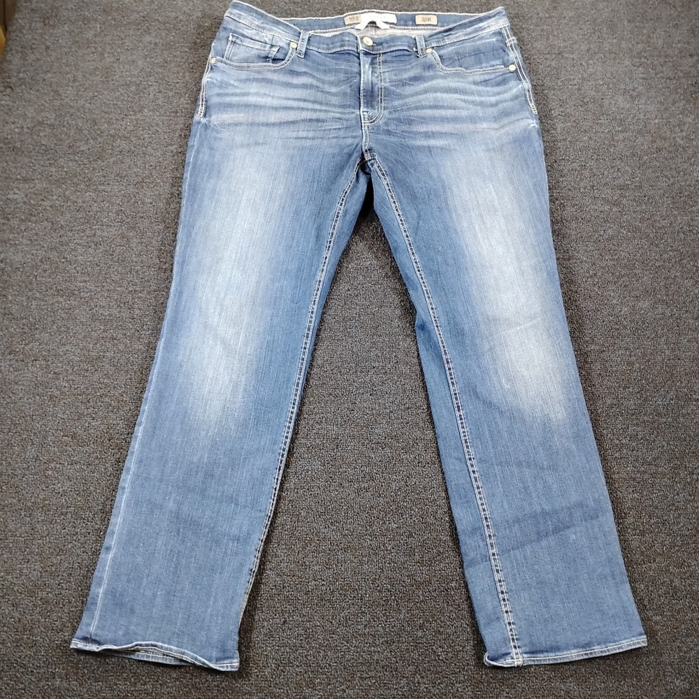 BKE Mens Derek Straight Leg Jeans 38R Blue Medium Wash Stretch Streetwear